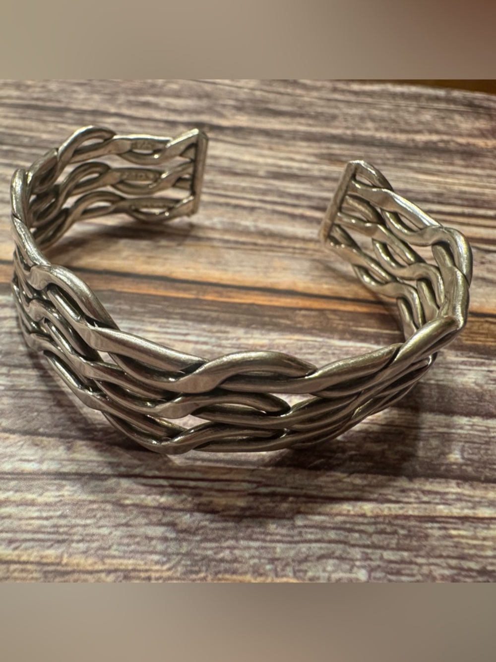 Vintage Sterling Silver Braided Cuff Bracelet